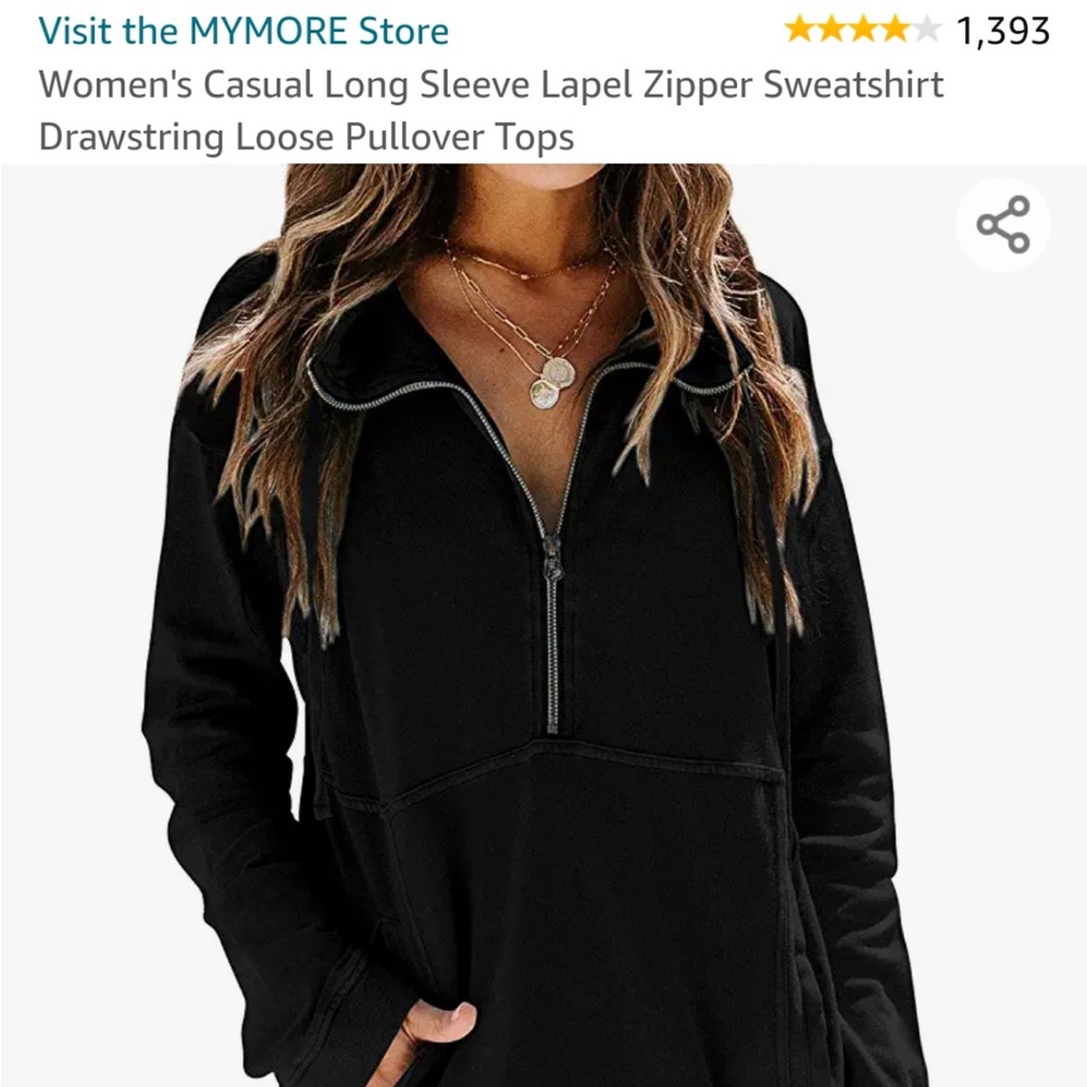 Black zipper pullover